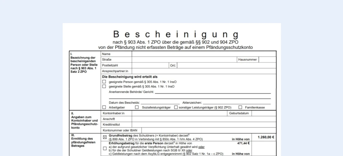 P-Kontobescheinigung